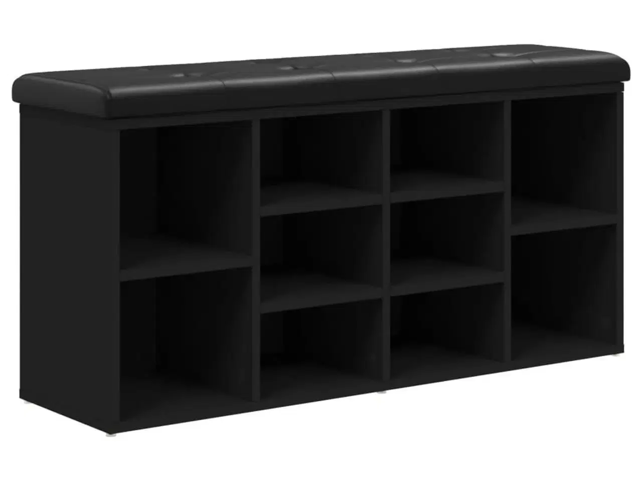 Billede 2 - Skobænk 102x32x50 cm konstrueret træ sort