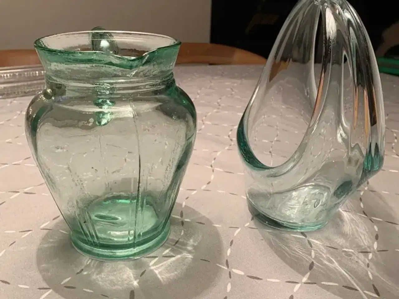 Billede 1 - Grøn glaskande og skål