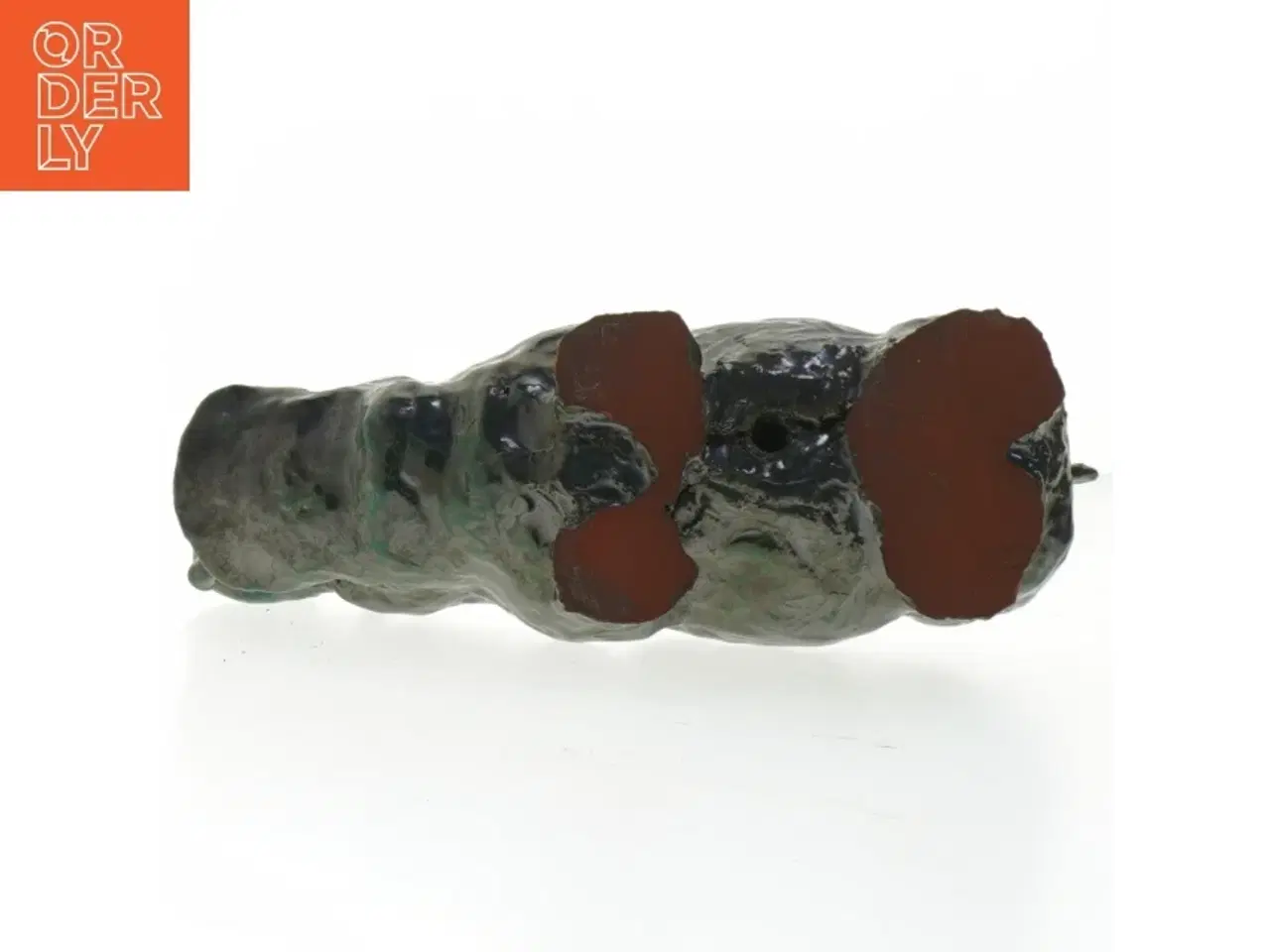 Billede 3 - Keramisk flodhest figur (str. 24x8,5 cm)