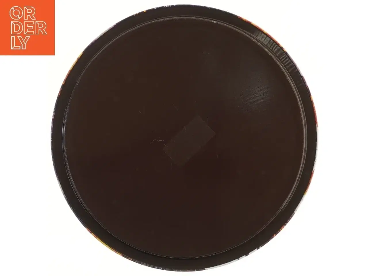 Billede 2 - Rund serveringsbakke med blomsterdesign (str. Ø 33 cm)