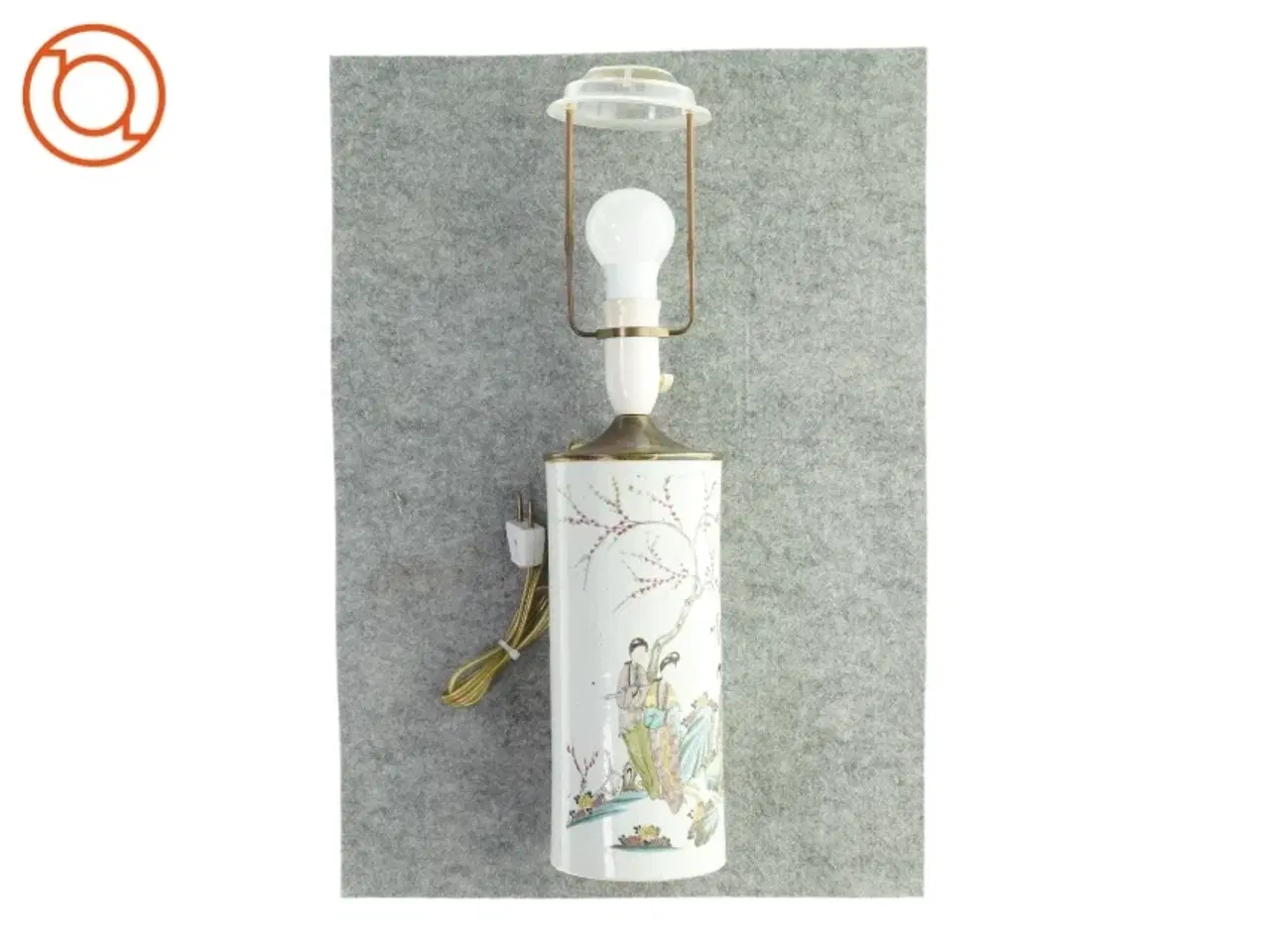 Billede 1 - kinesisk Bordlampe med moti (str. HØ: 52x11 cm)