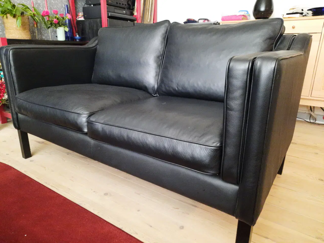 Billede 1 - 2 personers læder sofa