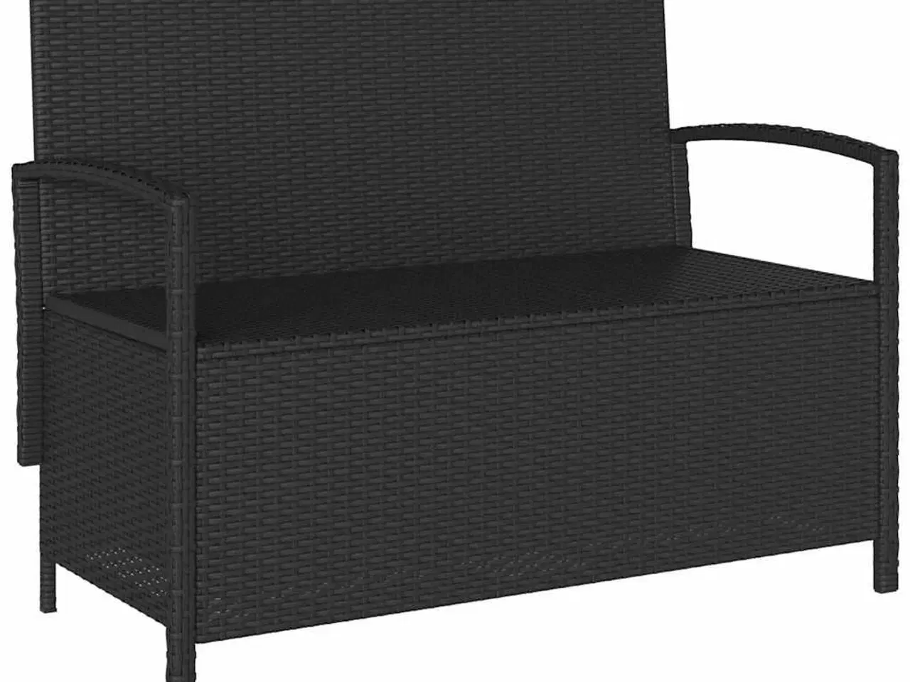 Billede 5 - Opbevaringsbænk til haven med hynde polyrattan sort