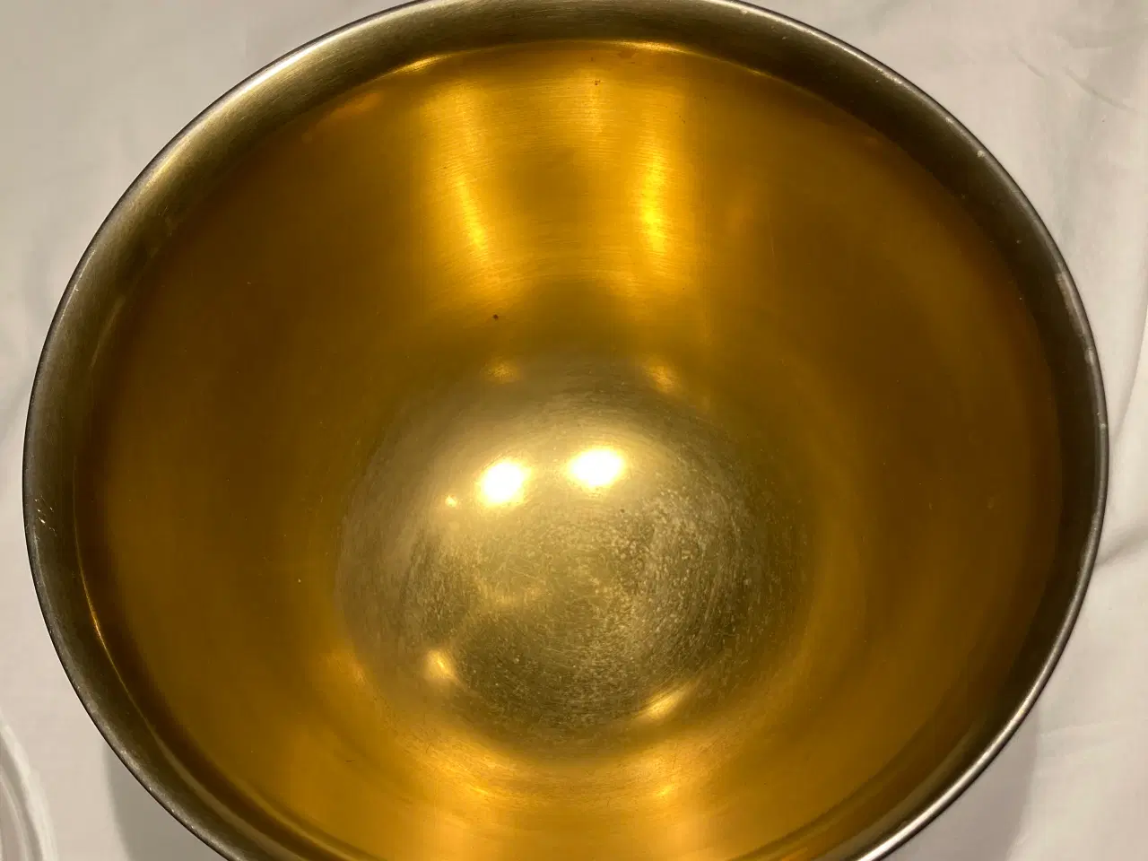 Billede 8 - Antik metalskål med glasindsats