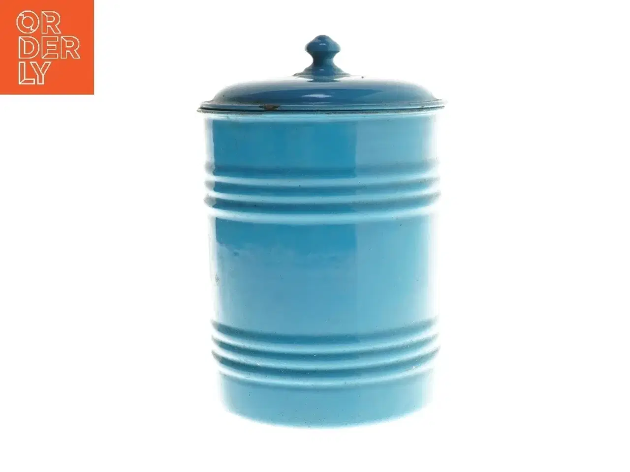 Billede 2 - Blå melkrukke i emalje (str. Ø 14x17 cm)