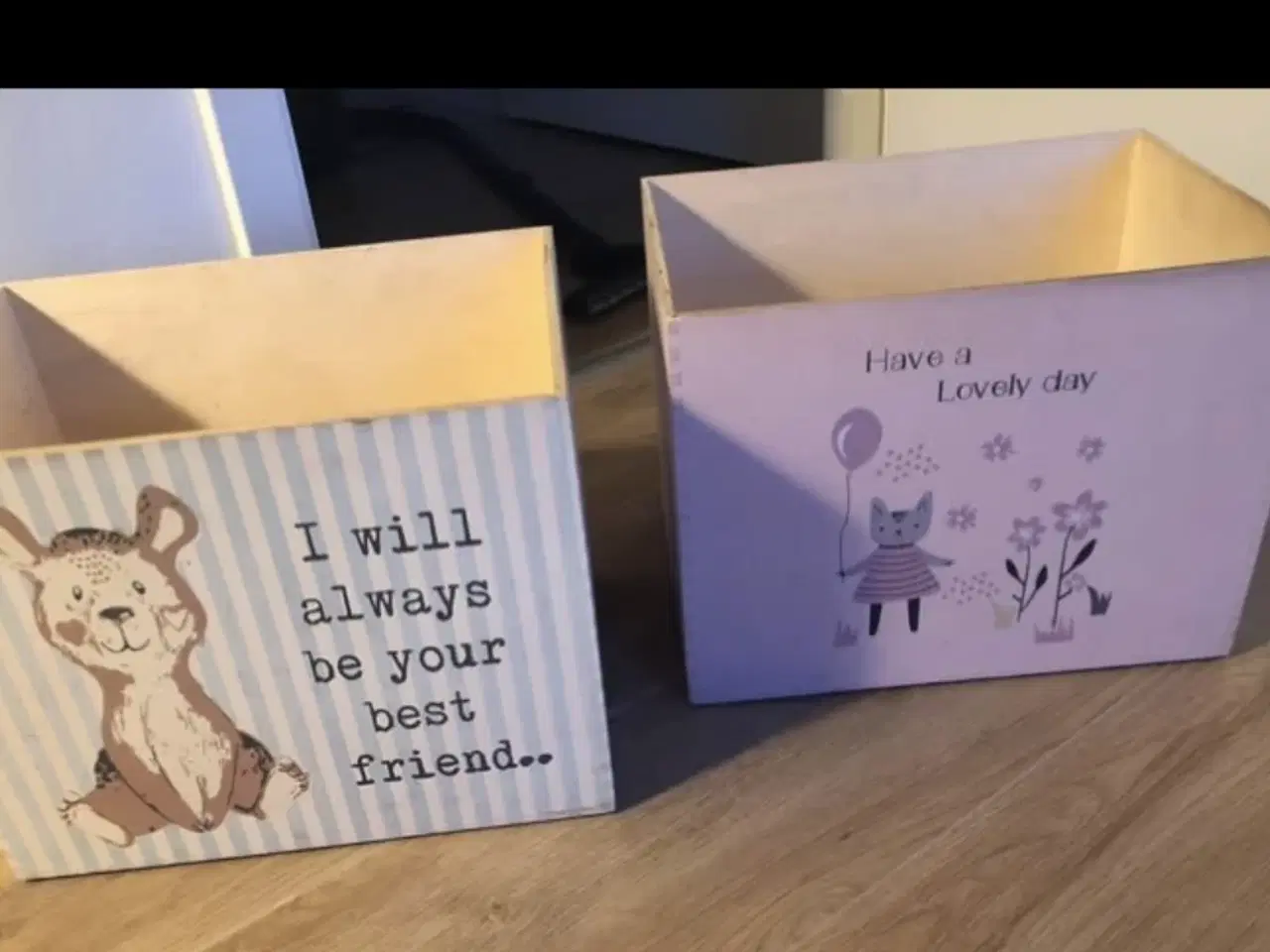 Billede 1 - Søde opbevarings kasser i træ