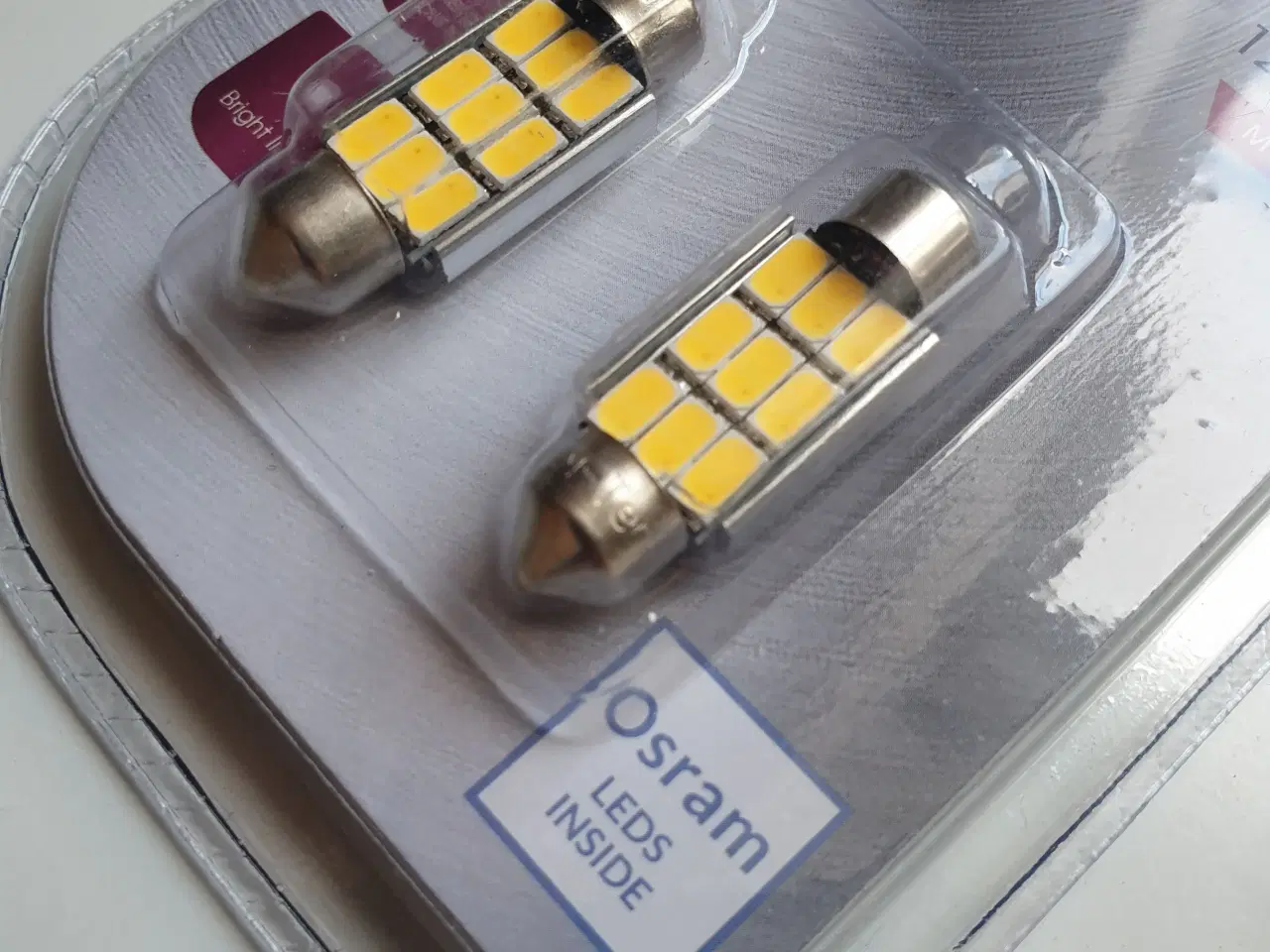 Billede 2 - LED Pærer 2 x 9 SMD 5630 CANBUS LED C5W C10W SV8.5