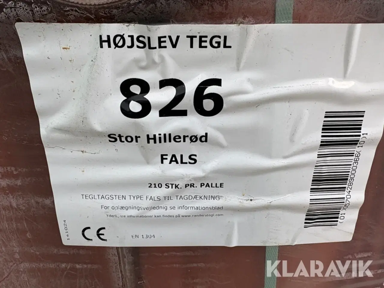 Billede 7 - Teglsten 26 paller a 210 styk Randers Tegl stor Hillerød fals rød