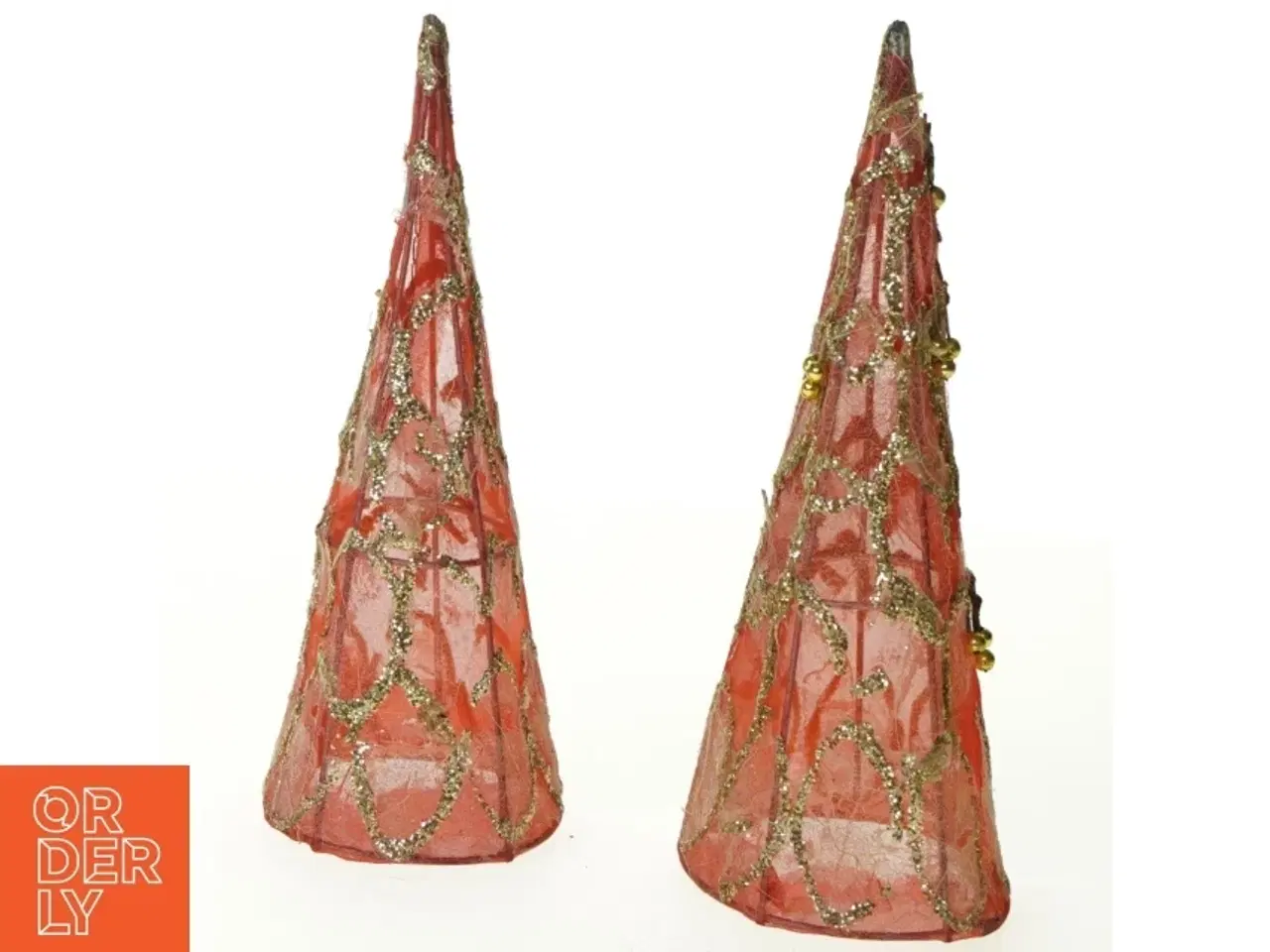 Billede 3 - Julepynt, vintage juletræer/ kræmmerhus (str. 21 x 8 cm)