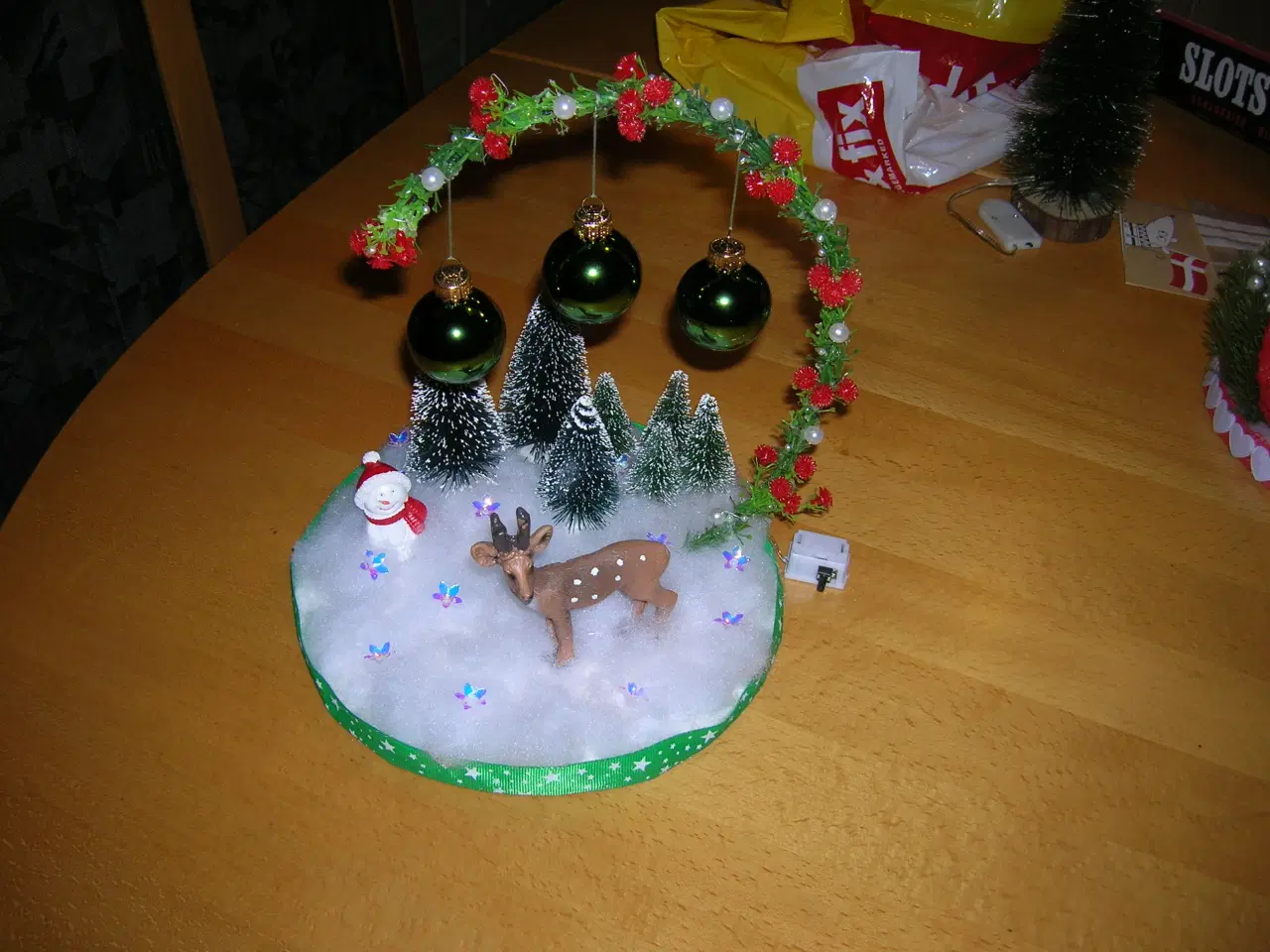 Billede 2 - jule dikration med lys hjemlavet