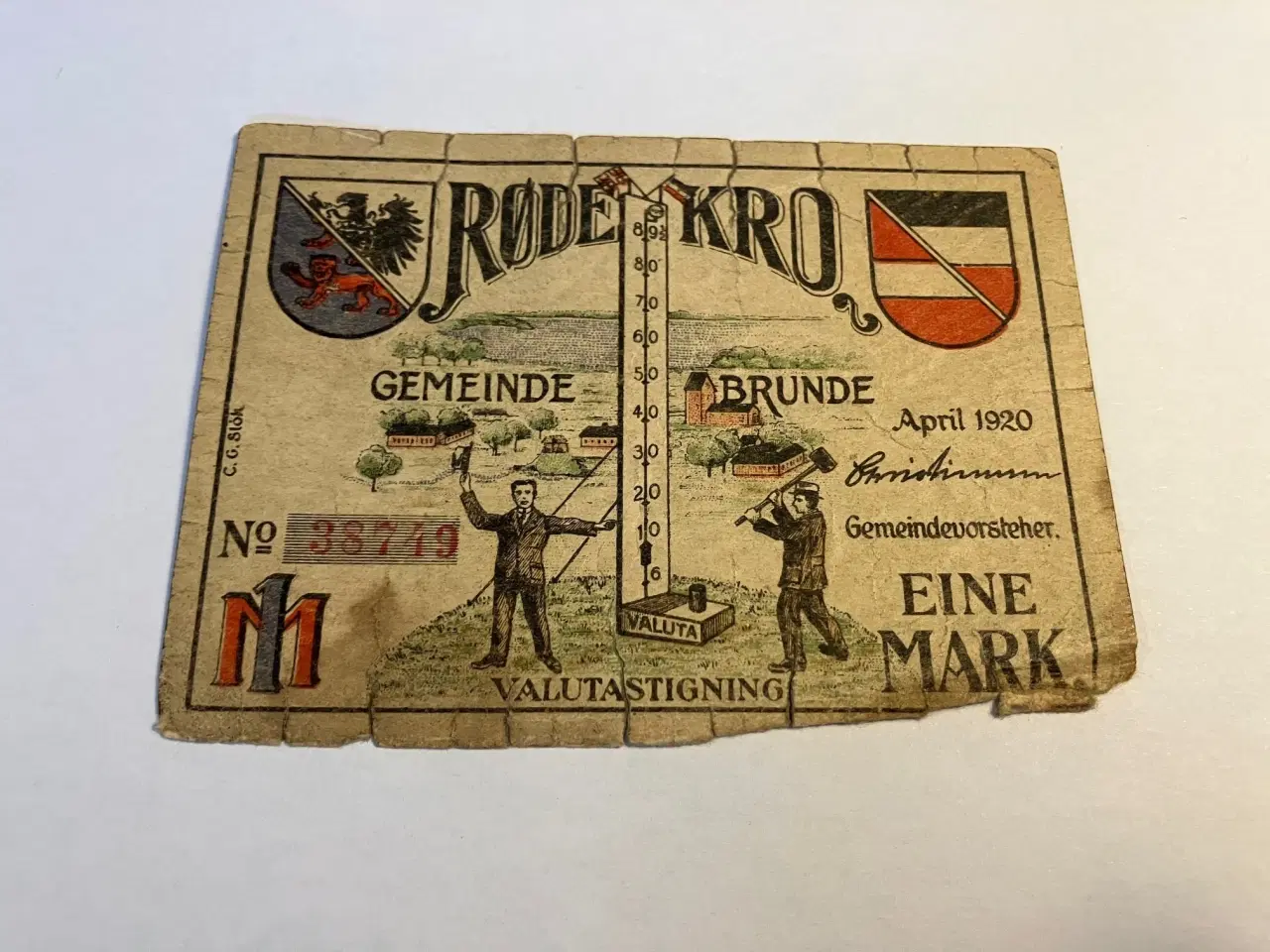Billede 1 - 1 Mark Røde Kro 1920