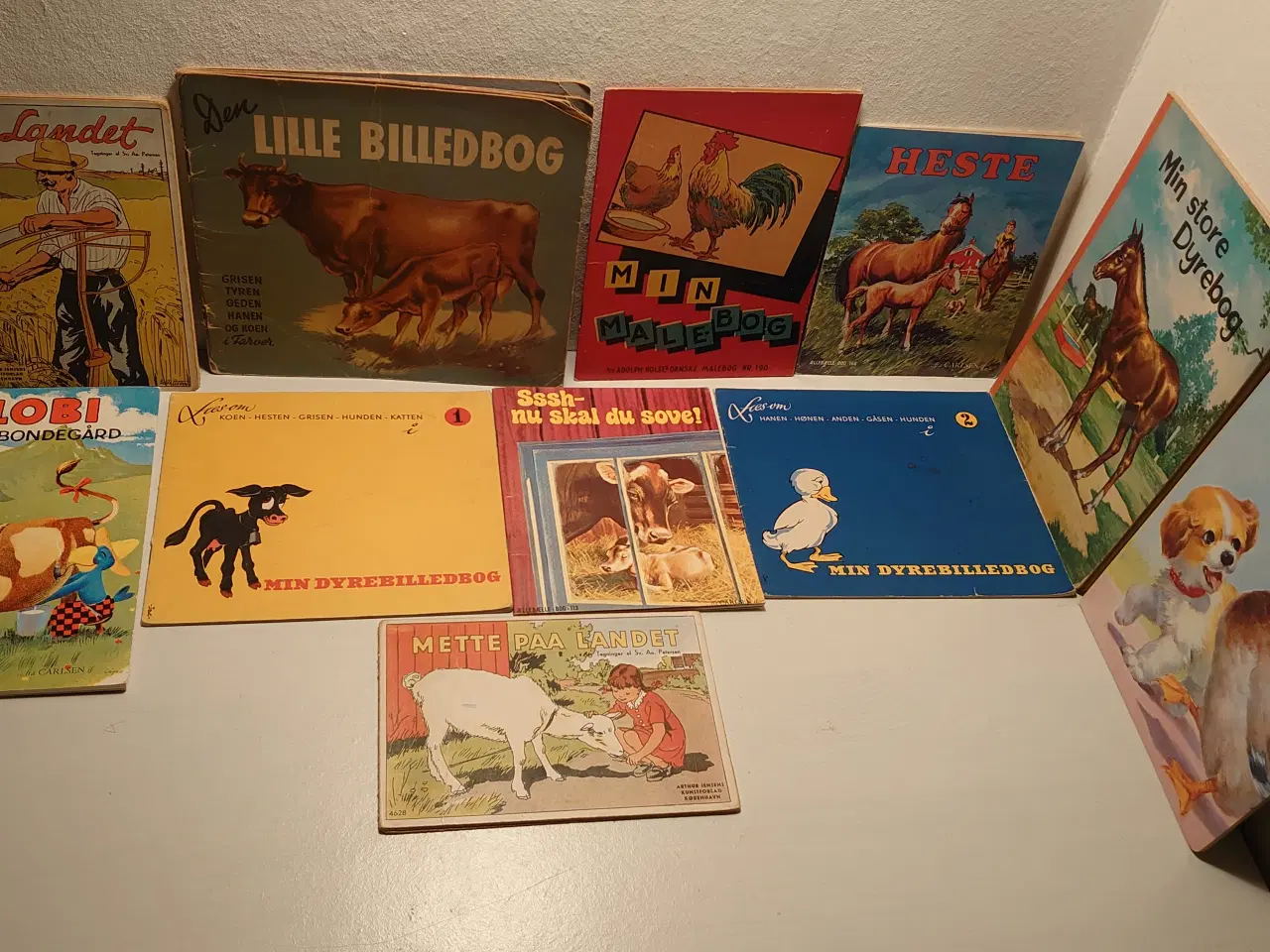 Billede 1 - 11 stk vintage børnebøger om bondegårdsdyr.