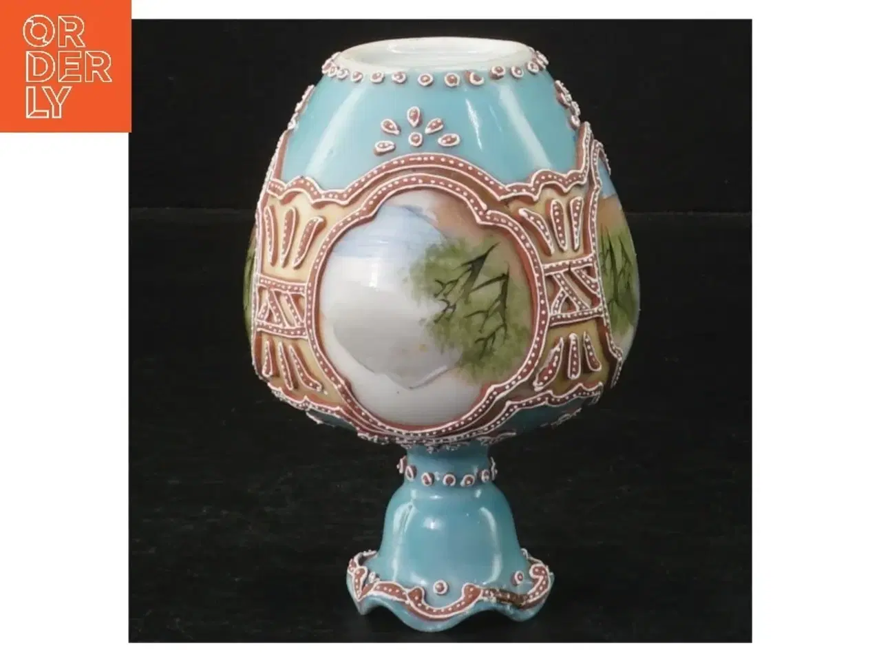 Billede 2 - Håndmalet porcelænsvase (str. 11. cm)