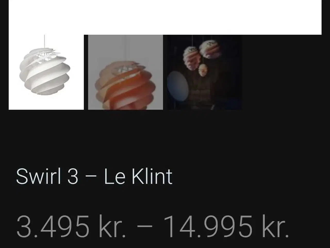 Billede 1 - Le klint lampe I kobber Swirl nr 3 ø 60  