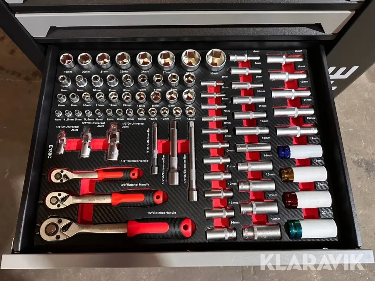 Billede 6 - Værktøjsvogn Bearsafe med 10 skuffer og 258 dele