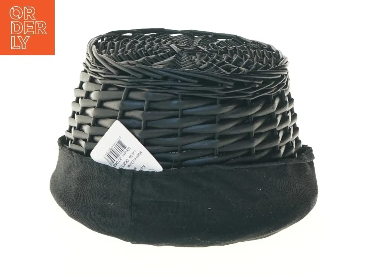 Billede 4 - Rund fletkurv med stofindsats (str. Ø 30 cm)