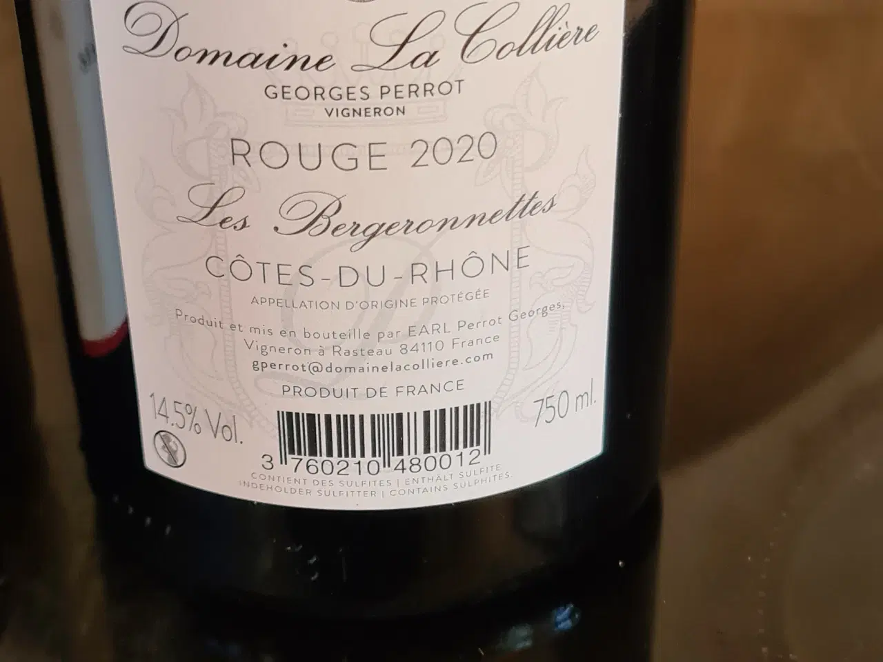 Billede 2 - DOMAINE LA COLLIÈRE – CÔTES DU RHÔNE 2020