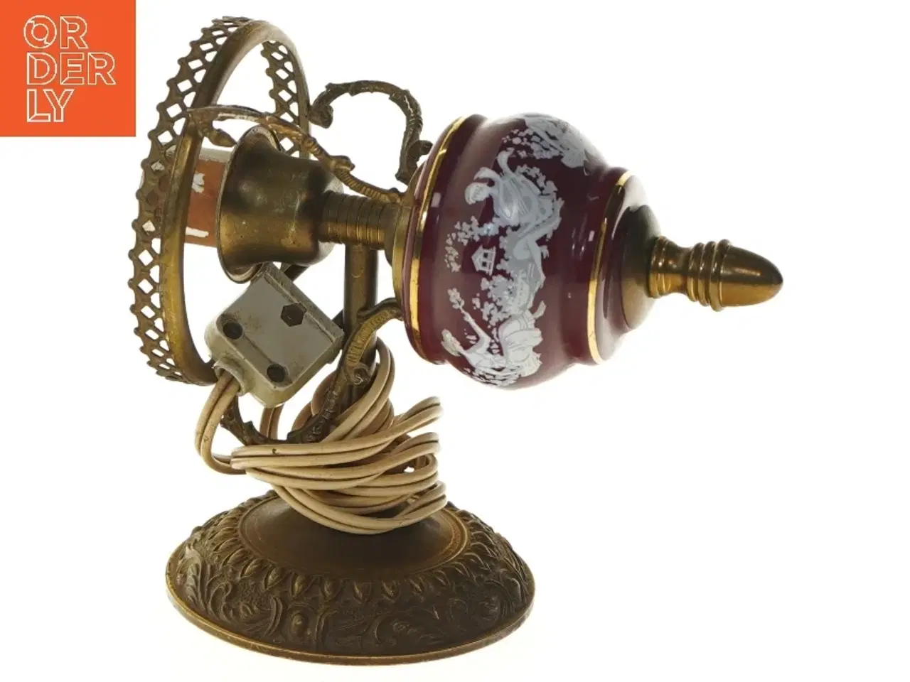 Billede 3 - Vintage væglampe med porcelænsskærm (str. 15x17 cm)