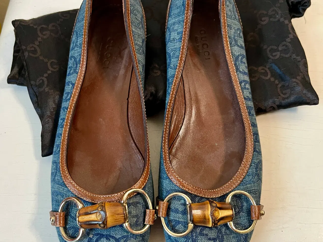 Billede 2 - Gucci, ballerina logo-sko m spænde, str 37