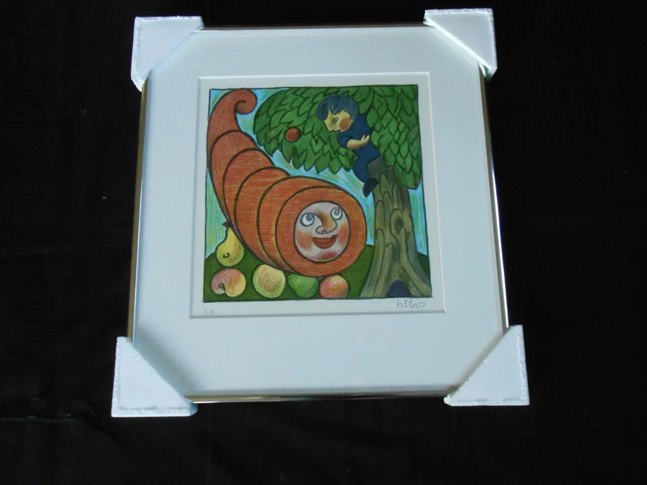 Billede 1 - Litografi, Henry Herrup, motiv: Æbleskud, b: 42,5