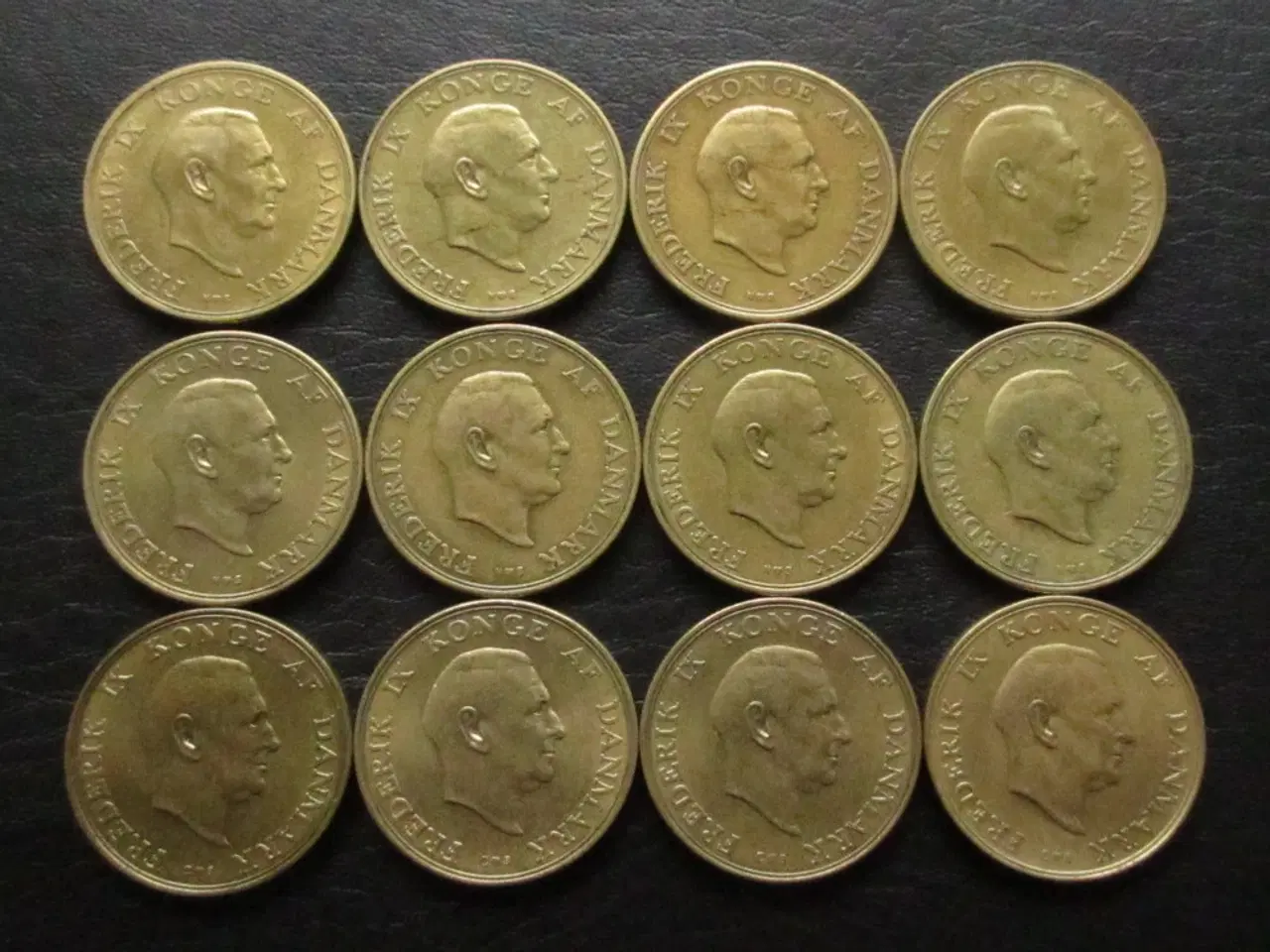 Billede 2 - 2 kr 1947-1959 Fr. IX komplet sæt 12 stk