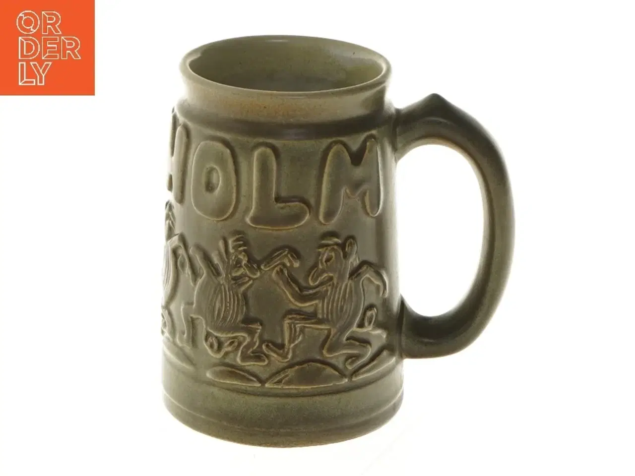 Billede 1 - Keramikkrus med håndtag fra Johgus (str. Ø 7,5 cm længde 12,5 cm)