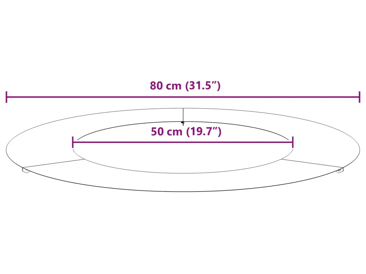 Billede 10 - Flade Træ Ringene 5 stk Brun Ø50 / 80 cm Forvitret stål