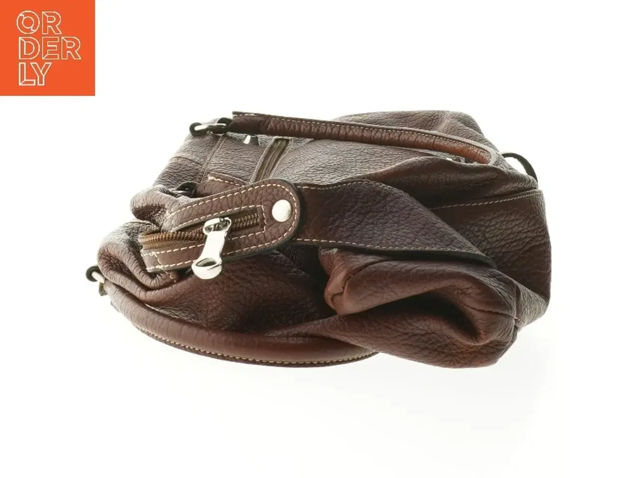 Billede 5 - Brun lædertaske (str. 43x26 cm)