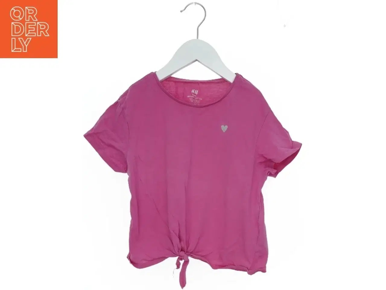 Billede 1 - Kortærmet T-shirt med knude fra H&M (str. 128)