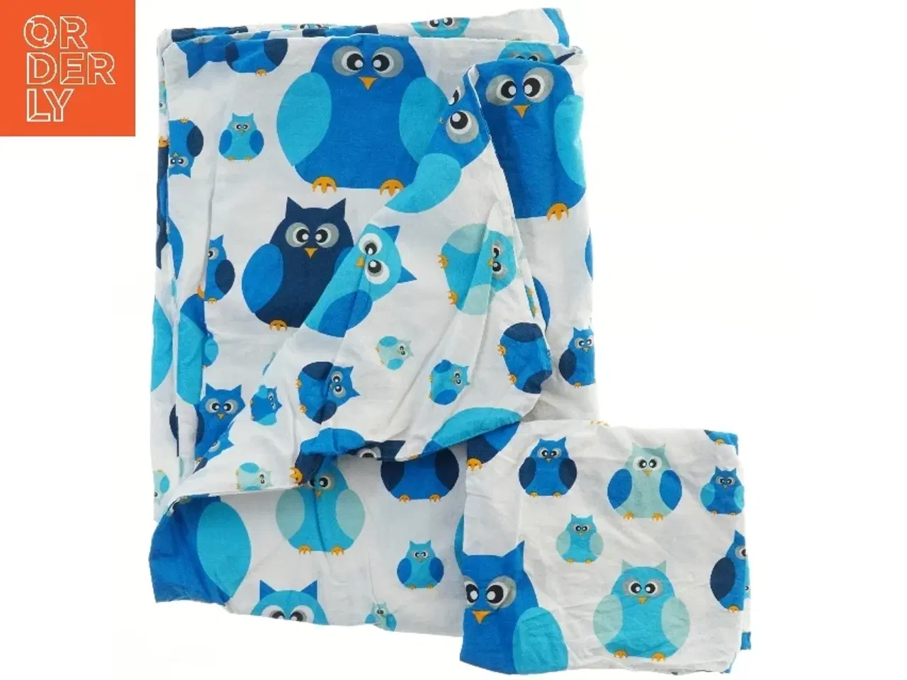 Billede 2 - Sengetøj med ugler (str. 41,5x35 & 96x64 cm)