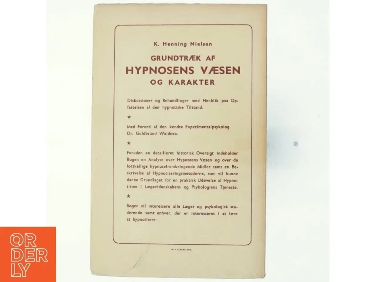 Billede 3 - Grundtræk af hypnosens væsen af K. Henning Nielsen (bog)