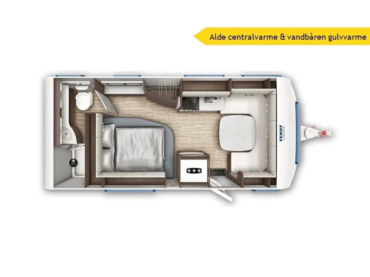 Billede 19 - 2024 - Fendt Diamant 560 DW   Fendt Diamant med stort badeværelse med særskilt brusekabine fra Hinshøj Caravan