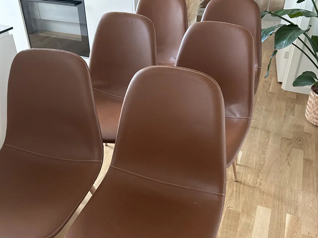 Billede 3 - Spisebordsstole cognac-farvet kunstlæder