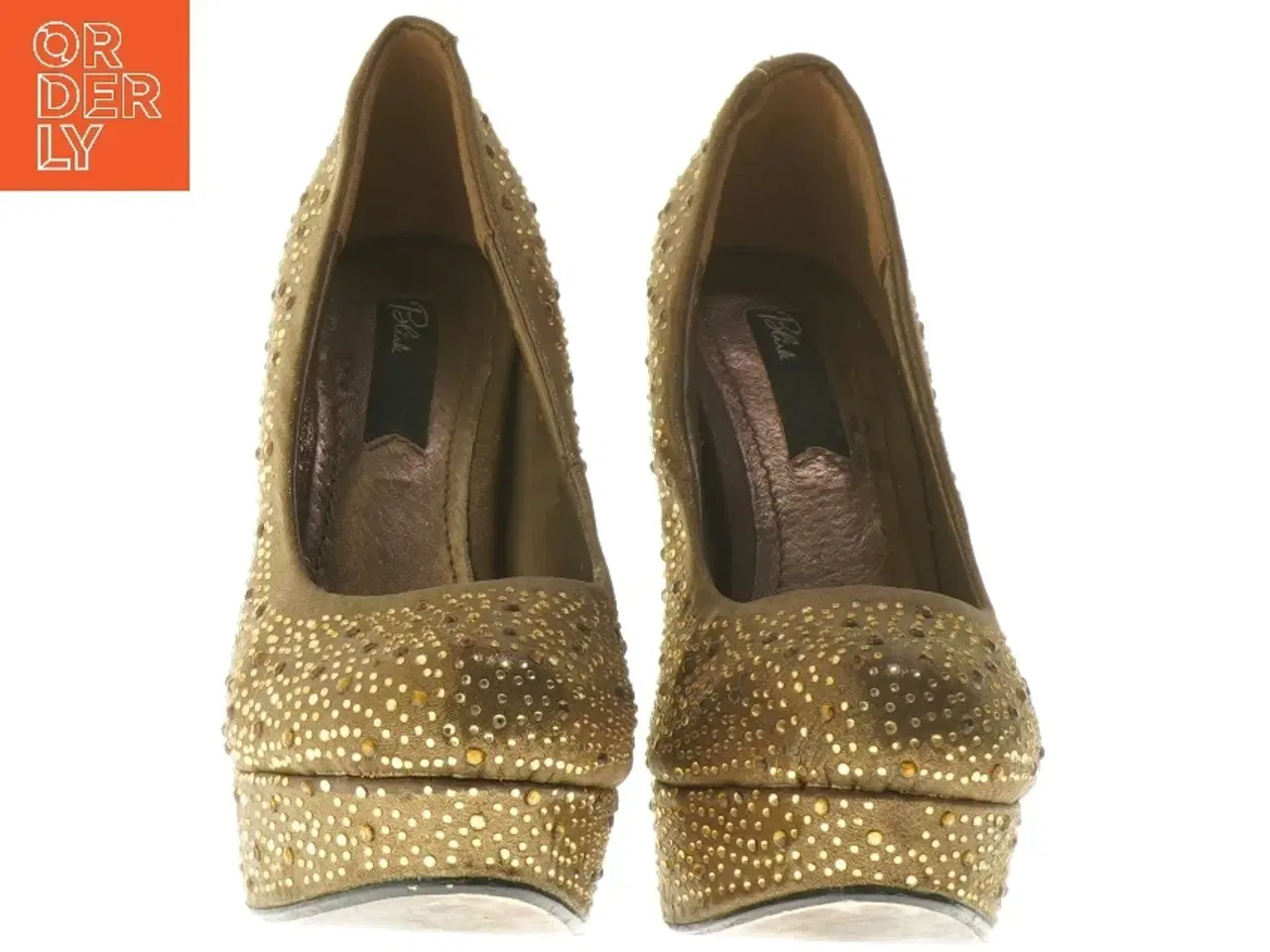 Billede 4 - Guld stilethæle med sten fra Blink (str. 37 )