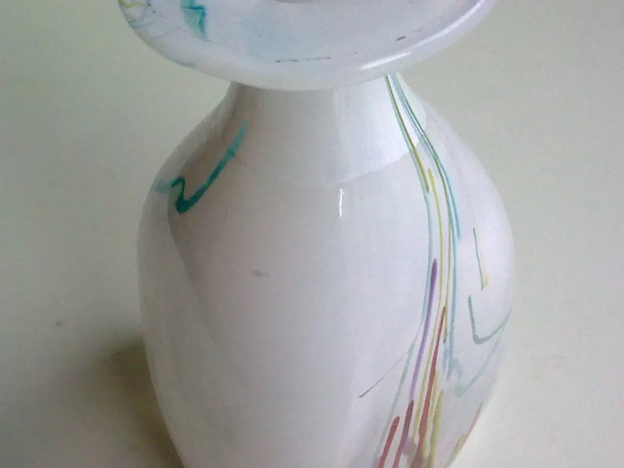 Billede 1 - Bornholm håndlavet glasvase Snogebæk glaspusteri