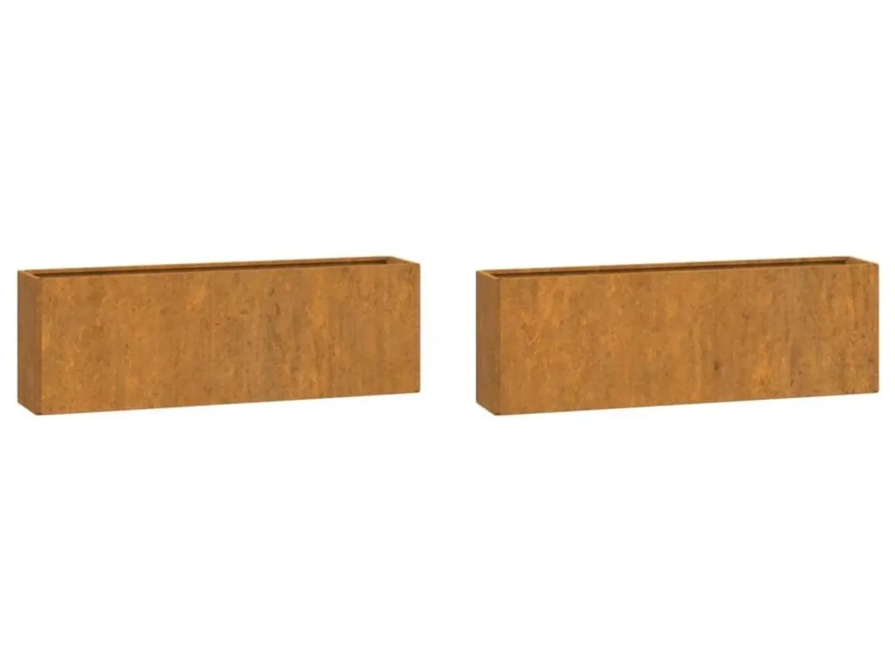Billede 2 - Væghængte plantekasser 2 stk. 53x10x17 cm cortenstål rustfarvet