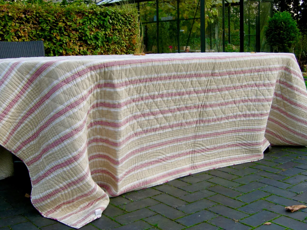 Billede 9 - Sengetæppe 270 x 245 Fransk vintage håndsyet quilt