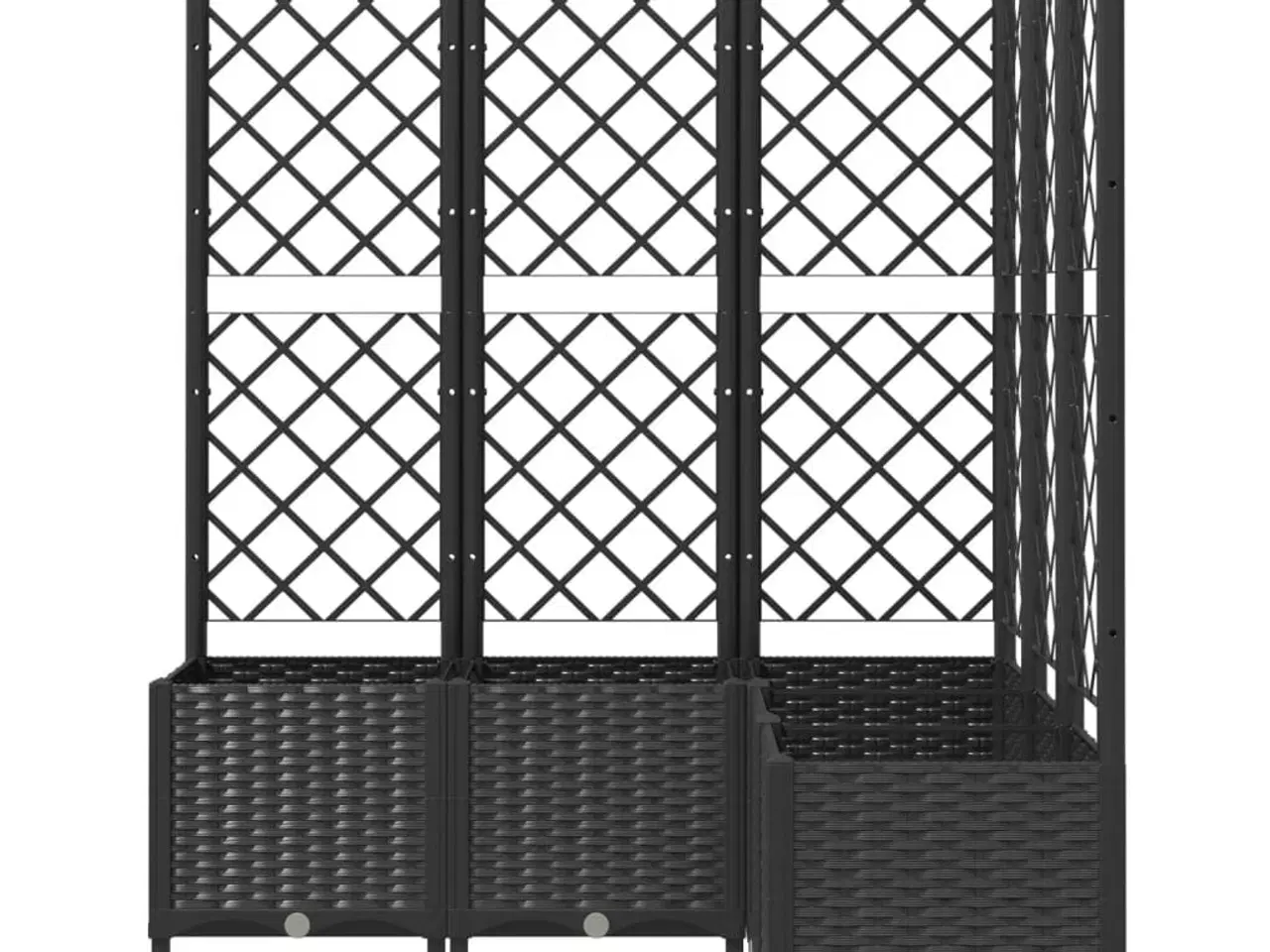 Billede 4 - Plantekasse med espalier 120x120x136 cm PP sort