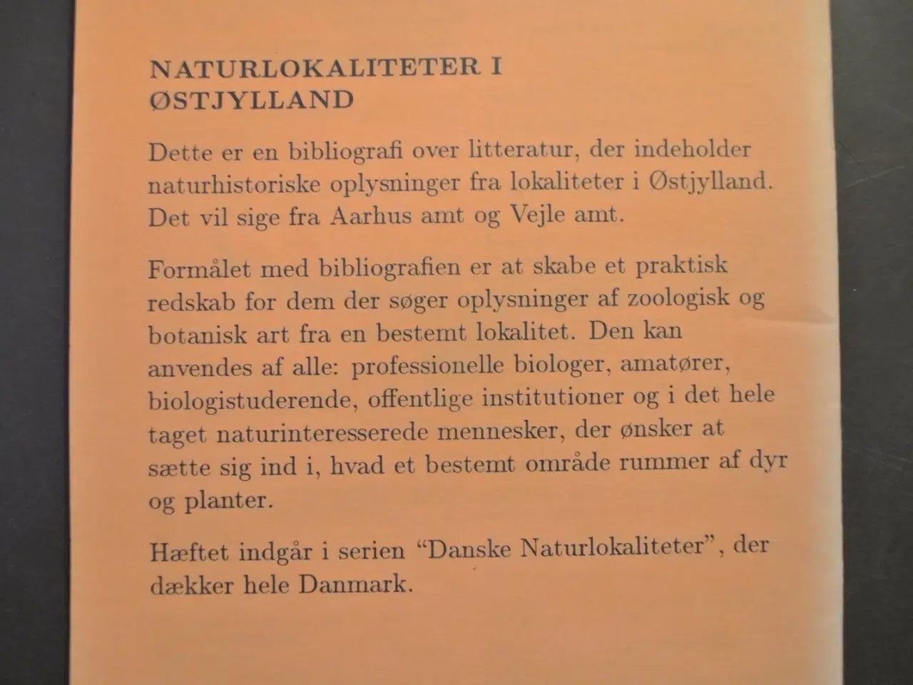 Billede 5 - danske naturlokaliteter 1-3 - en bibliografi 1971-