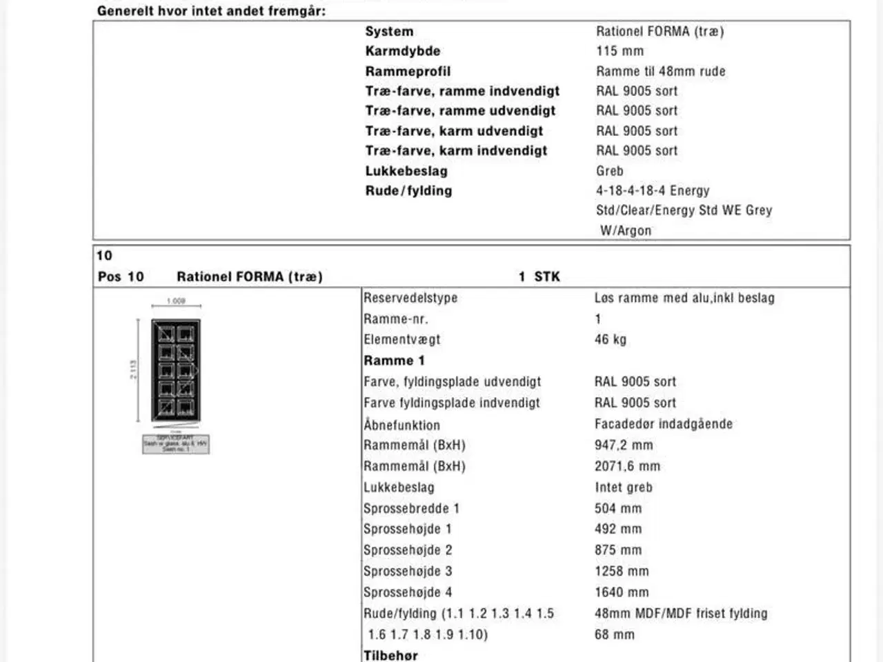 Billede 2 - Sort Rationel Facadedør