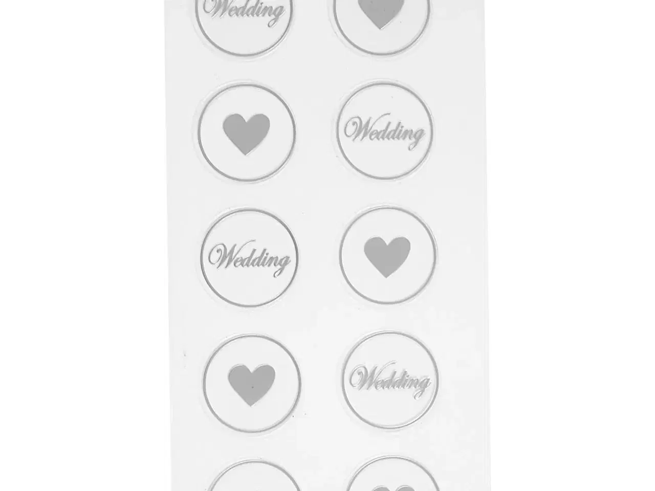 Billede 1 - Stickers, hjerte - wedding, diam. 25 mm, ark 7,8x15,5 cm, sort, 2ass. ark/ 1 pk.