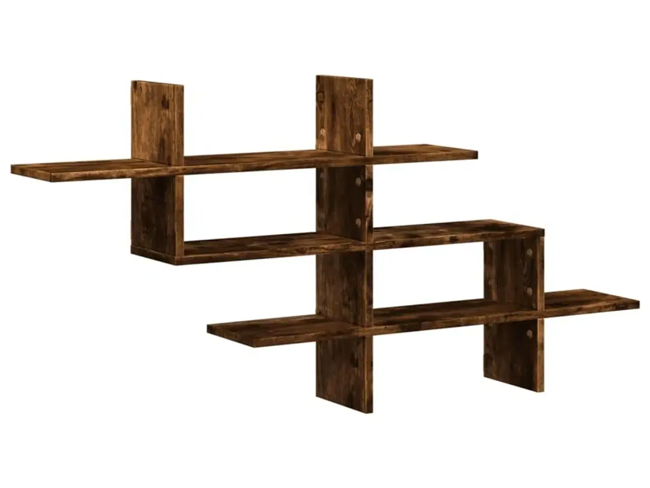 Billede 2 - Væghylde 124,5x18x60,5 cm konstrueret træ røget egetræsfinish