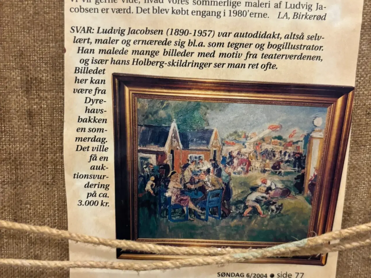 Billede 4 - Signeret Ludvig Jacobsen maleri – olie på lærred