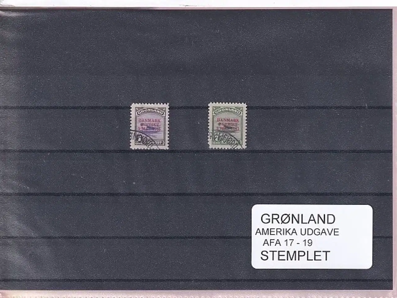 Billede 1 - Grønland - Amerika Udgave AFA  17 - 19 - Stemplet