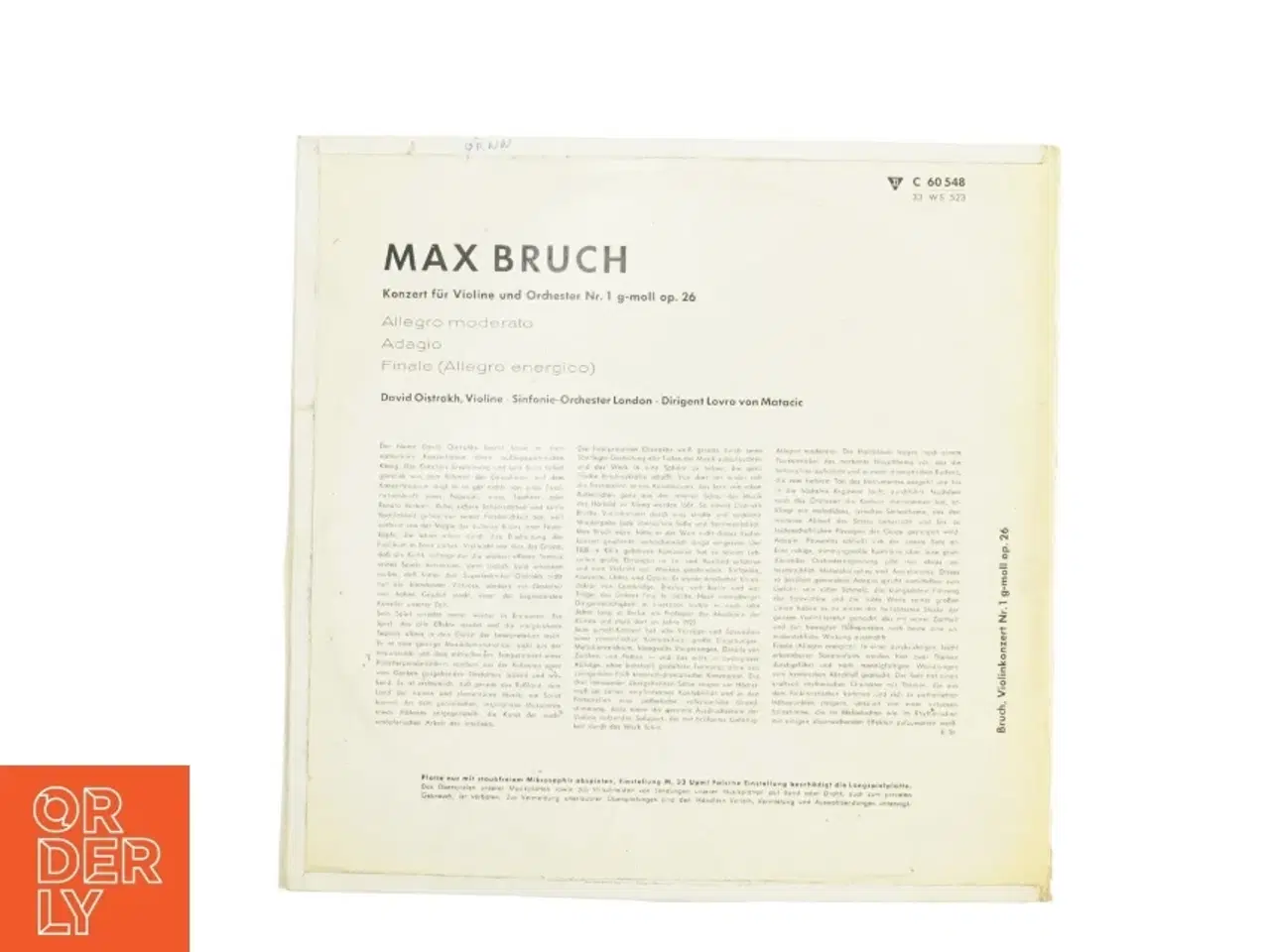 Billede 2 - Max Bruch Violinkoncert LP
