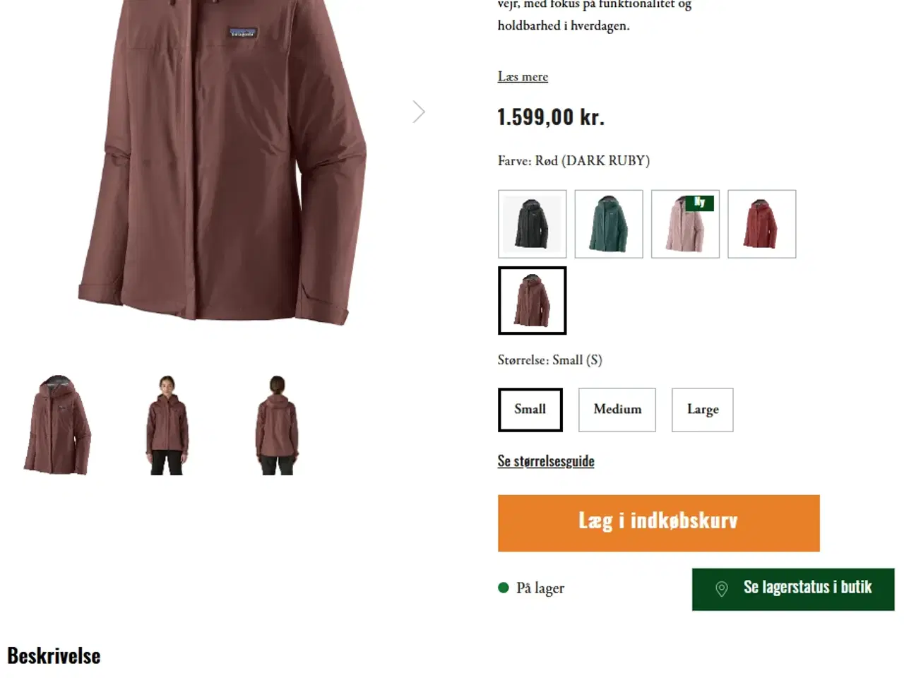 Billede 2 - Patagonia skaljakke / regnjakke, str. S, ny