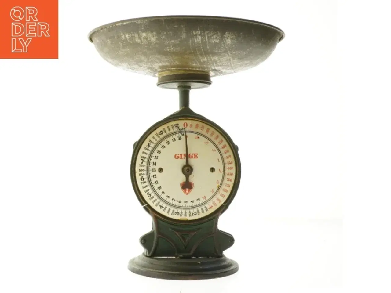 Billede 1 - Vintage Ginge vægt fra Ginge (str. Ø. 25,5 cm. længde. 25,5 cm)