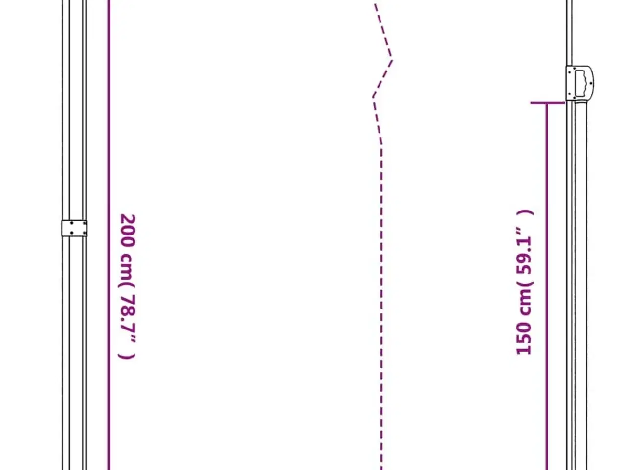 Billede 10 - Sidemarkise 200x500 cm sammenrullelig cremefarvet