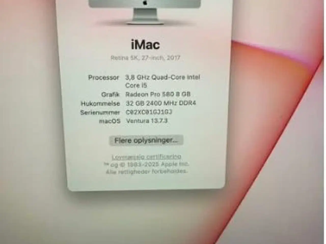 Billede 4 - iMac 27 tommer 5K 2017 