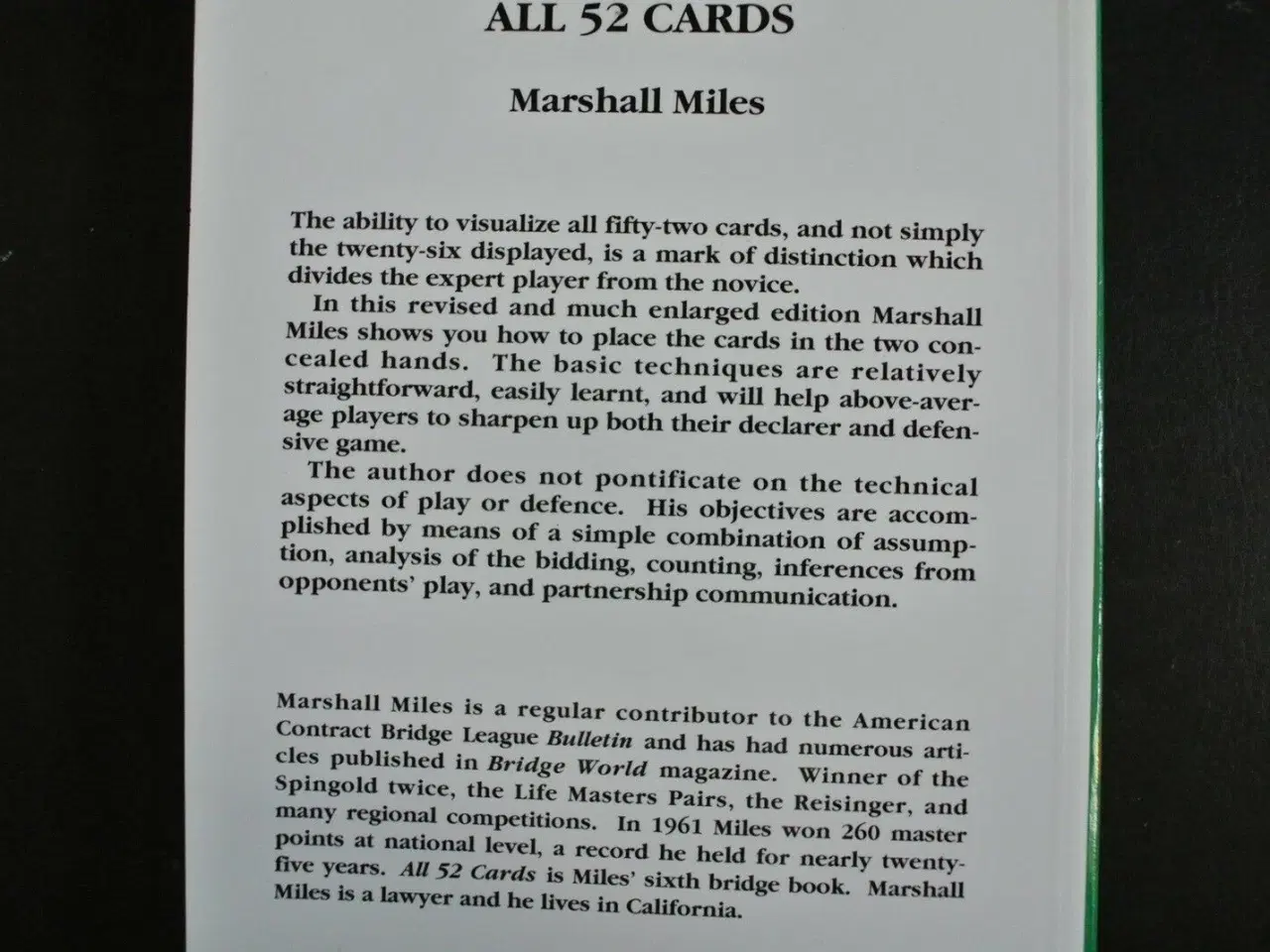 Billede 3 - all 52 cards - bridge, by marshall miles, emne: ho